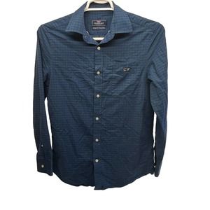Vineyard Vines Shirt Men Small Casual Long Sleeve Button Up Plaid Preppy Whale
